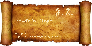 Hermán Kinga névjegykártya